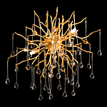 Бра с лучеобразным основанием и подвесками из прозрачного стекла в виде длинных капель Droplet Chandelier варинант исполнения - 2 | Loft Concept в Новосибирске