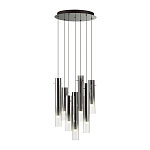 Люстра каскадная с 7-ю цилиндрическими плафонами из стекла Luminous Cylinders варинант исполнения - 2 | Loft Concept в Новосибирске