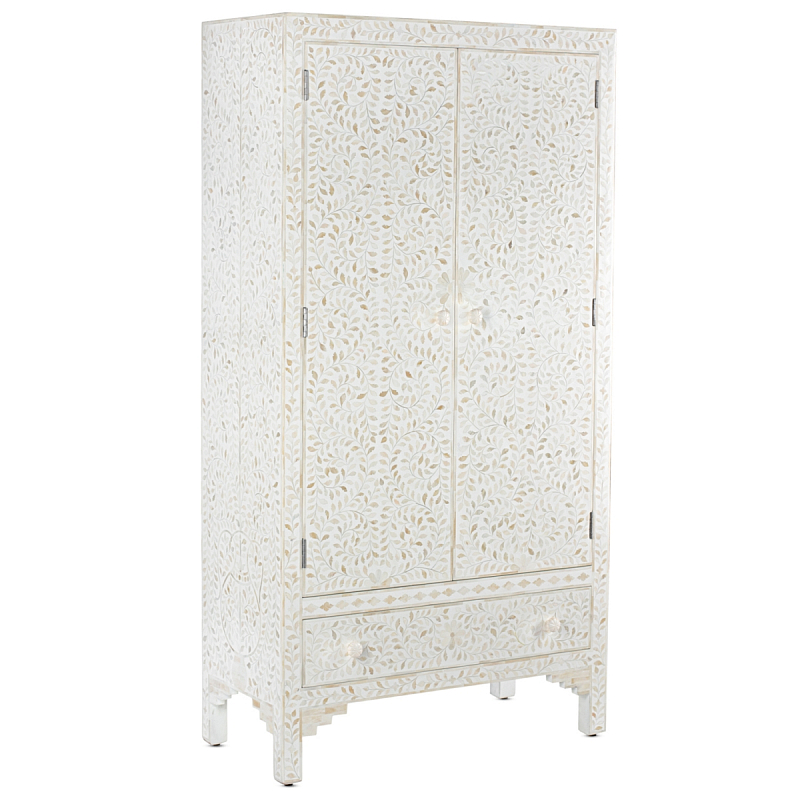 Шкаф белый узор отделка кость White Bone Inlay Almirah Cupboard 1 DRAWER ivory ( слоновая кость ) Белый Шкаф белый узор отделка кость White Bone Inlay Almirah Cupboard 1 DRAWER ivory ( слоновая кость ) Белый в Новосибирске | Loft Concept