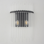 Бра со стеклянными прозрачными трубками и черным металлическим каркасом Nembus варинант исполнения - 1 | Loft Concept в Новосибирске