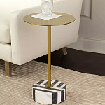 Дизайнерский журнальный стол с круглой столешницей на чёрно-белом основании Muruv варинант исполнения - 2 | Loft Concept в Новосибирске