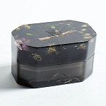 Шкатулка из эпоксидной смолы с цветами черная Epoxy Resin Pink Flowers Box Black варинант исполнения - 3 | Loft Concept в Новосибирске