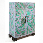 Премиальный Шкаф Defoliation двухстворчатый роспись зеленые листья  варинант исполнения - 1 | Loft Concept в Новосибирске