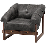 Кресло Duncan винтажная черная кожа варинант исполнения - 2 | Loft Concept в Новосибирске