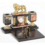 Настольный письменный набор из яшмы и долерита с декором виде льва Manager Organizer варинант исполнения - 2 | Loft Concept в Новосибирске