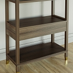 Стеллаж Elsa Dreams Walnut со стеклянными полками и ящиком варинант исполнения - 6 | Loft Concept в Новосибирске