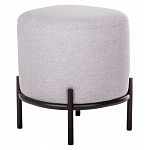Круглый пуф на металлических ножках с обивкой из рогожки Casey Poof варинант исполнения - 2 | Loft Concept в Новосибирске