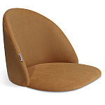 Барный стул со спинкой и металлической подставкой на 3-х деревянных ножках Горчичный Велюр Vendramin Chair варинант исполнения - 2 | Loft Concept в Новосибирске