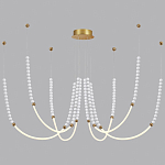 Люстра подвесная с 6-ю изогнутыми плафонами и белыми декоративными шариками PEARLS Suspension варинант исполнения - 3 | Loft Concept в Новосибирске