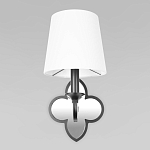 Бра с белым текстильным абажуром и декоративным основанием в виде четырехлистника с зеркальной вставкой Vitorino варинант исполнения - 12 | Loft Concept в Новосибирске