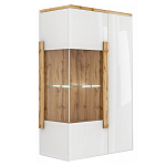 Витрина навесная двухдверная с белым глянцевым фасадом Grace of Furniture варинант исполнения - 1 | Loft Concept в Новосибирске