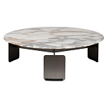 Столик журнальный с круглой мраморной столешницей на трех опорах Marble Stone Drawing варинант исполнения - 6 | Loft Concept в Новосибирске