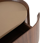Комод округлой формы с тремя ящиками Walnut and Leather варинант исполнения - 4 | Loft Concept в Новосибирске