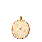 Подвесной светильник с плафоном из рельефного стекла Peony Glass Bronze  варинант исполнения - 4 | Loft Concept в Новосибирске