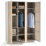 Шкаф с тремя дверцами из плетеного ротанга Tomio Wicker Furniture варинант исполнения - 4 | Loft Concept в Новосибирске