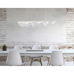 Люстра линейная с 3-мя белыми волнистыми плафонами Wave Line варинант исполнения - 11 | Loft Concept в Новосибирске