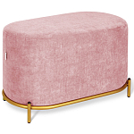 Банкетка овальная пыльно-розовый велюр на 4-х металлических ножках золотого цвета SANJAY варинант исполнения - 1 | Loft Concept в Новосибирске
