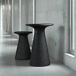 Круглый приставной столик из массива манго Piero Black Side Table варинант исполнения - 6 | Loft Concept в Новосибирске