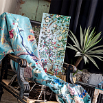 Постер на холсте в стиле шинуазри с изображением сада Chinoiserie Imperial Peach Garden Poster варинант исполнения - 3 | Loft Concept в Новосибирске