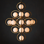 Люстра с закругленным каркасом золотого цвета и белыми плафонами Round Curl варинант исполнения - 3 | Loft Concept в Новосибирске