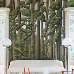 Обои ручная роспись Redwoods Sequoia on Sterling Silver gilded paper варинант исполнения - 3 | Loft Concept в Новосибирске