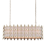 Люстра овальной формы с фактурным серебряным каркасом и тканевым абажуром Silver Honeycomb варинант исполнения - 3 | Loft Concept в Новосибирске