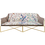 Трехместный диван на металлическом каркасе с цветочным принтом в стиле шинуазри Chinoiserie Birds on a Tree Sofa варинант исполнения - 5 | Loft Concept в Новосибирске
