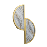 Бра с двумя полукруглыми плафонами из искусственного алебастра в бронзовой оправе Marbella варинант исполнения - 6 | Loft Concept в Новосибирске