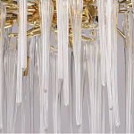 Люстра золотого цвета с декоративными ветками и длинными прозрачными стеклянными подвесами в форме сосулек Droplet Chandelier варинант исполнения - 4 | Loft Concept в Новосибирске