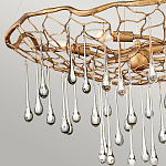 Люстра подвесная золотого цвета с металлическим сетчатым основанием и стеклянными каплевидными подвесками Hinkley варинант исполнения - 5 | Loft Concept в Новосибирске