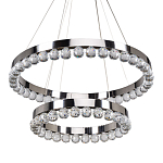 Люстра с двумя кольцами цвета хром и прозрачными хрустальными шарами по периметру Sacramento Transparent Balls Chandelier варинант исполнения - 1 | Loft Concept в Новосибирске