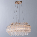 Люстра подвесная многослойная с прозрачными хрустальными трубками и золотистым каркасом Hexagon Tube Light варинант исполнения - 2 | Loft Concept в Новосибирске