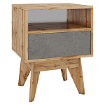 Тумба прикроватная с ящиком и фасадом цвета серый бетон Grace of Furniture варинант исполнения - 1 | Loft Concept в Новосибирске