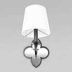 Бра с белым текстильным абажуром и декоративным основанием в виде четырехлистника с зеркальной вставкой Vitorino варинант исполнения - 10 | Loft Concept в Новосибирске