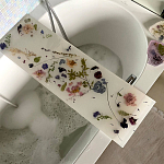 Поднос для ванны из эпоксидной смолы с цветами белая Epoxy Resin Flowers Bath Tray White варинант исполнения - 3 | Loft Concept в Новосибирске