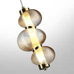 Подвесной светильник с 3-мя рифлеными стеклянными шарами Marcelh Light варинант исполнения - 5 | Loft Concept в Новосибирске