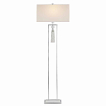 Торшер с прямоугольным тканевым абажуром на белом мраморном основании Silver Threads варинант исполнения - 1 | Loft Concept в Новосибирске