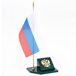 Флагшток с гербом России из натурального камня змеевик Stone Flagpole варинант исполнения - 2 | Loft Concept в Новосибирске