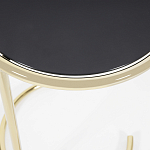 Приставной столик на золотистом основании с черной столешницей Noir варинант исполнения - 2 | Loft Concept в Новосибирске