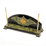 Настольный письменный набор из змеевика с гербом РФ Successful Leader варинант исполнения - 2 | Loft Concept в Новосибирске