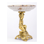 Чаша с цветочным орнаментом на ножке в виде бронзового ангела Eden Garden варинант исполнения - 2 | Loft Concept в Новосибирске