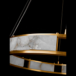 Люстра в виде кольца из натурального камня Golden Alavastor варинант исполнения - 3 | Loft Concept в Новосибирске