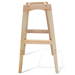 Барный стул со спинкой на 4-х деревянных ножках Синий Велюр Ava Charm варинант исполнения - 6 | Loft Concept в Новосибирске