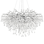 Люстра подвесная с прозрачными стеклянными подвесками в форме капель Диаметр 100 см Droplet Chandelier варинант исполнения - 18 | Loft Concept в Новосибирске