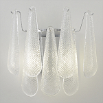 Бра с подвесками из рифленного стекла в форме капель на основании цвета хром Textured Glass варинант исполнения - 5 | Loft Concept в Новосибирске