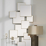 Золотое зеркальное панно из зеркальных квадратов Overlapping варинант исполнения - 3 | Loft Concept в Новосибирске