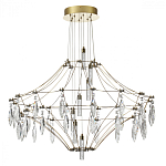 Люстра подвесная из металла с прозрачными подвесками из хрусталя Quasar 93 варинант исполнения - 2 | Loft Concept в Новосибирске
