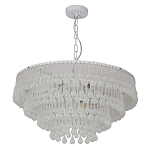 Люстра подвесная круглая с молочными стеклянными подвесками в форме капель Droplet Chandelier варинант исполнения - 1 | Loft Concept в Новосибирске