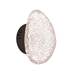 Бра с прозрачным рельефным плафоном на черном металлическом основании Iona варинант исполнения - 1 | Loft Concept в Новосибирске