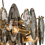 Люстра подвесная с овальными подвесками из стекла дымчатого цвета Harlow Crystal Round варинант исполнения - 2 | Loft Concept в Новосибирске